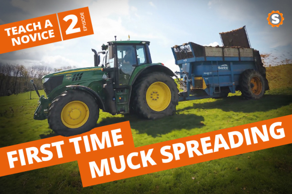 Første gang jeg spreder gødning med John Deere 6155 M... Hvad kan der gå galt?
